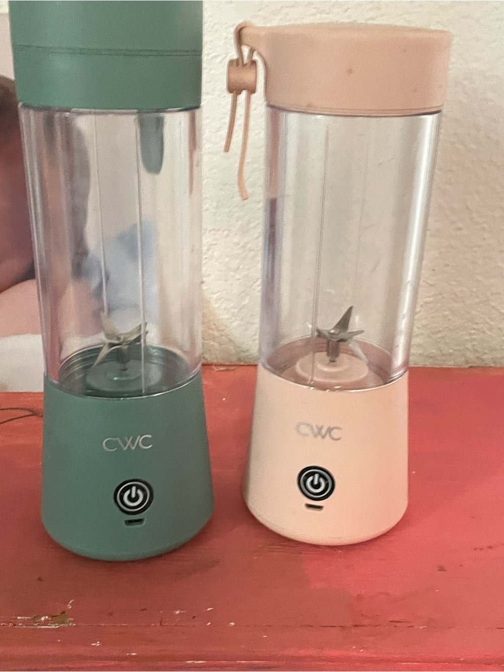 On the go potable blenders sold separate w charging ports.